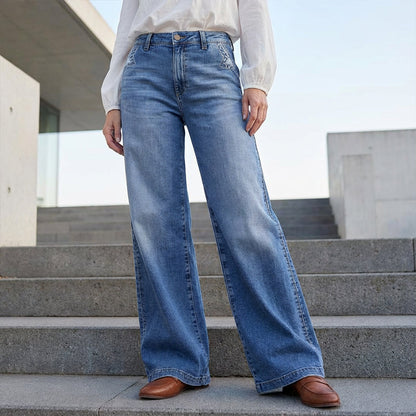 📢📢60%  OFF !! ⏰Women's Vintage High-Waist Wide-Leg Jeans