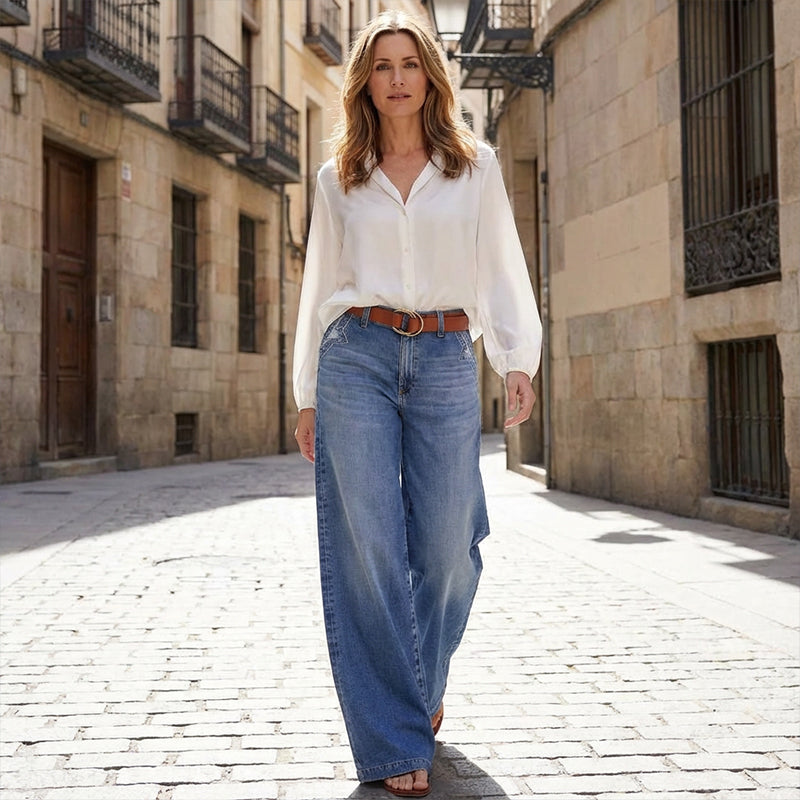 📢📢60%  OFF !! ⏰Women's Vintage High-Waist Wide-Leg Jeans