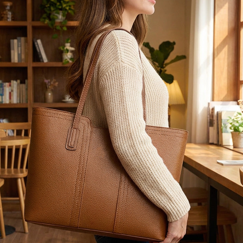 Women's Classic PU Leather Tote Bag