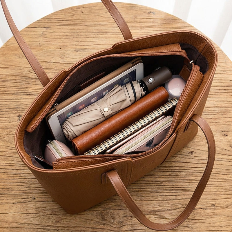 Women's Classic PU Leather Tote Bag