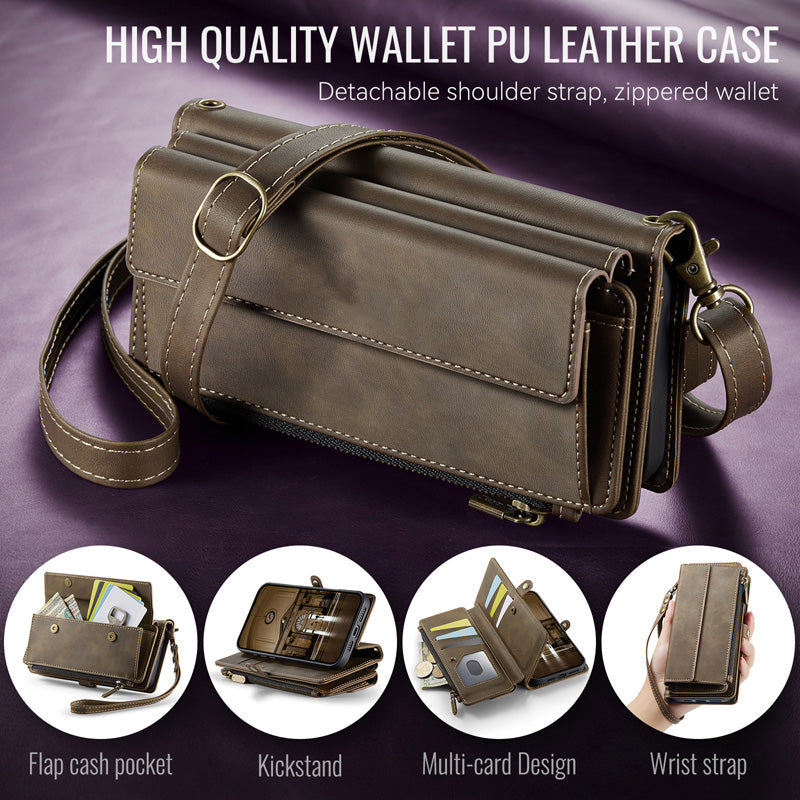 Crossbody Wallet Phone Case with RFID Blocking