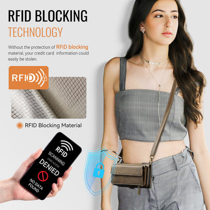 Crossbody Wallet Phone Case with RFID Blocking