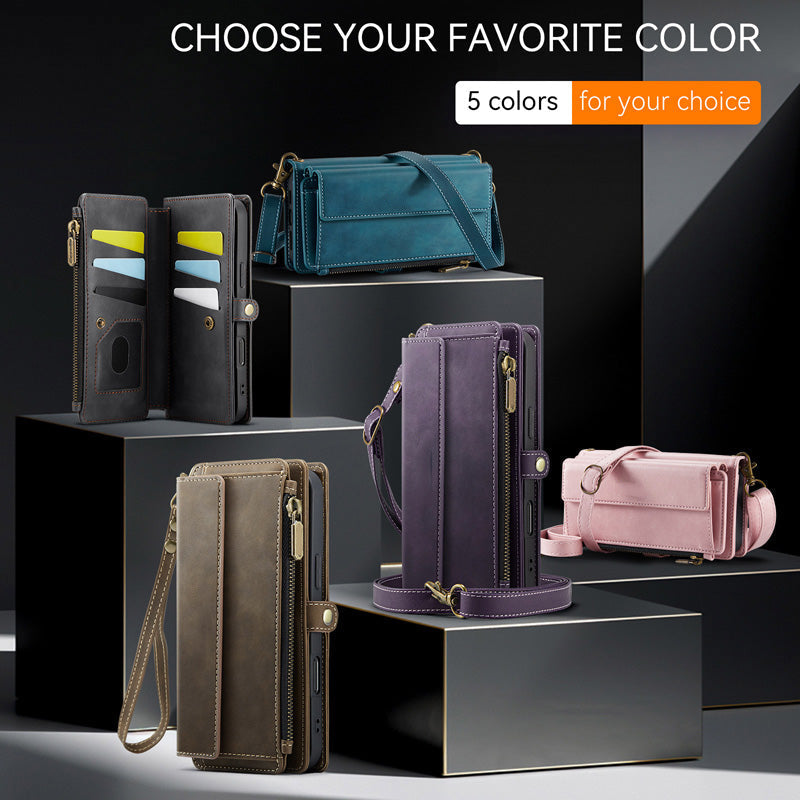 Crossbody Wallet Phone Case with RFID Blocking