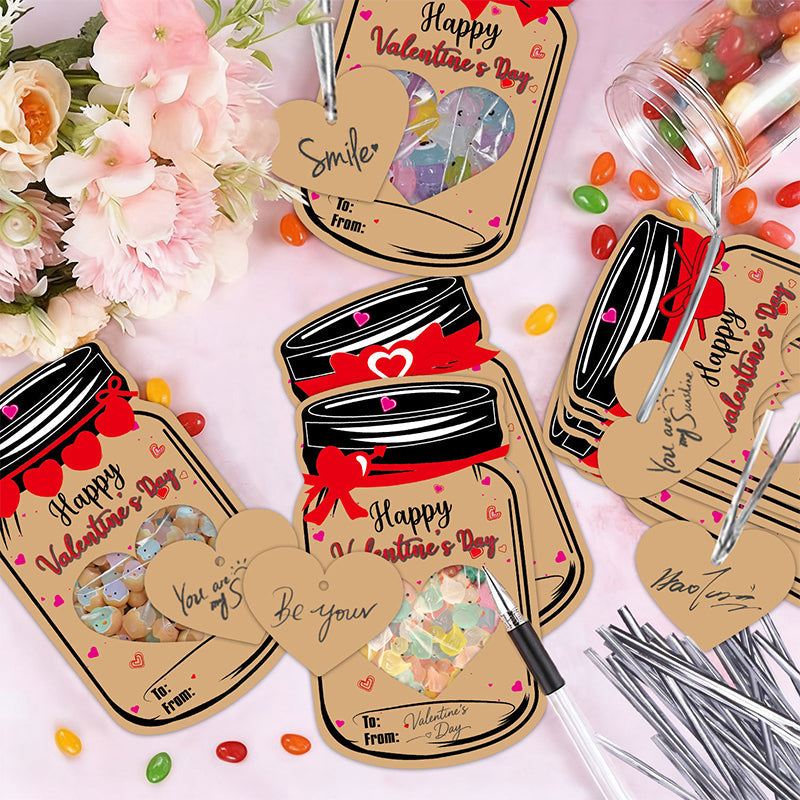 20PCS Valentine Candy Holder Cards