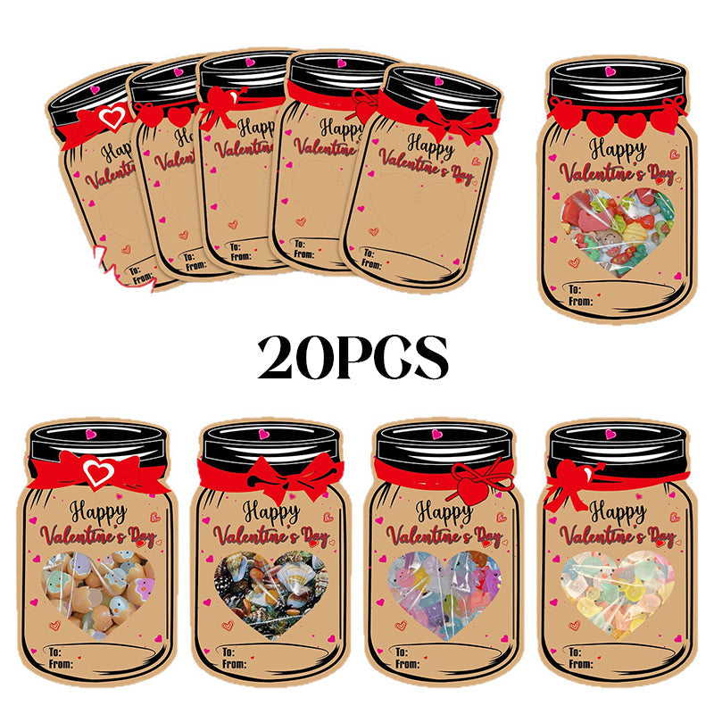 20PCS Valentine Candy Holder Cards