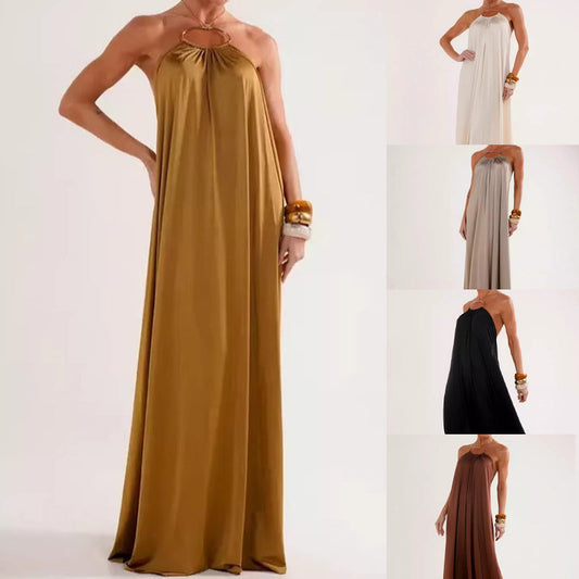 Women's Elegant Halter-Neck Backless Maxi Dress