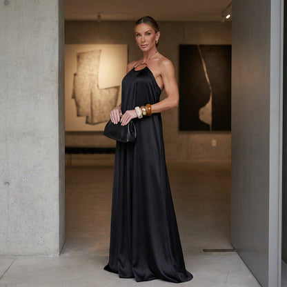 Women's Elegant Halter-Neck Backless Maxi Dress