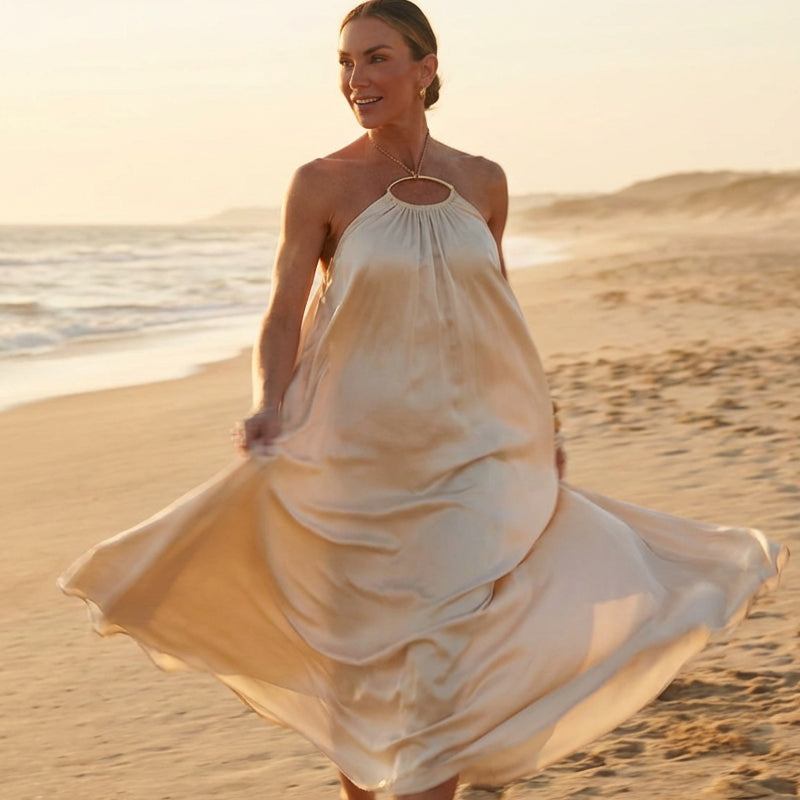 Women's Elegant Halter-Neck Backless Maxi Dress