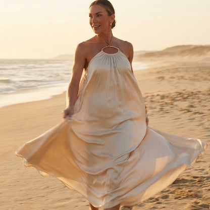 Women's Elegant Halter-Neck Backless Maxi Dress