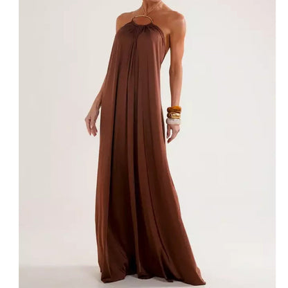 Women's Elegant Halter-Neck Backless Maxi Dress