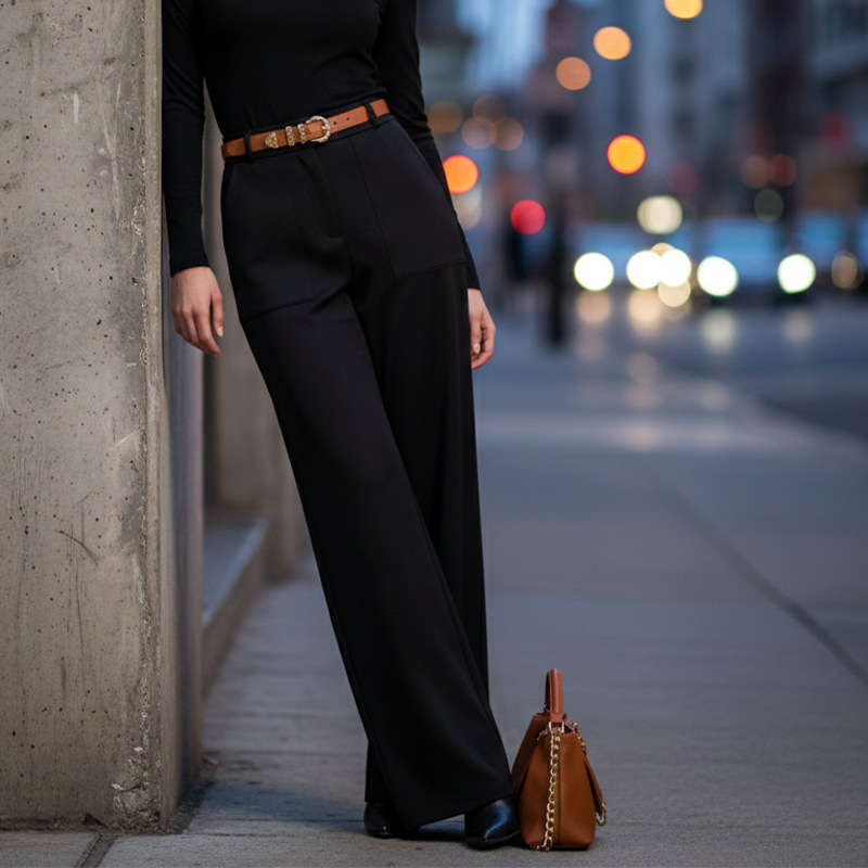 Women's High-Waisted Wide-Leg Pants