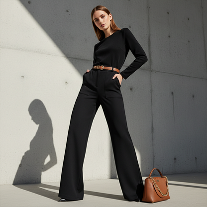 Women's High-Waisted Wide-Leg Pants