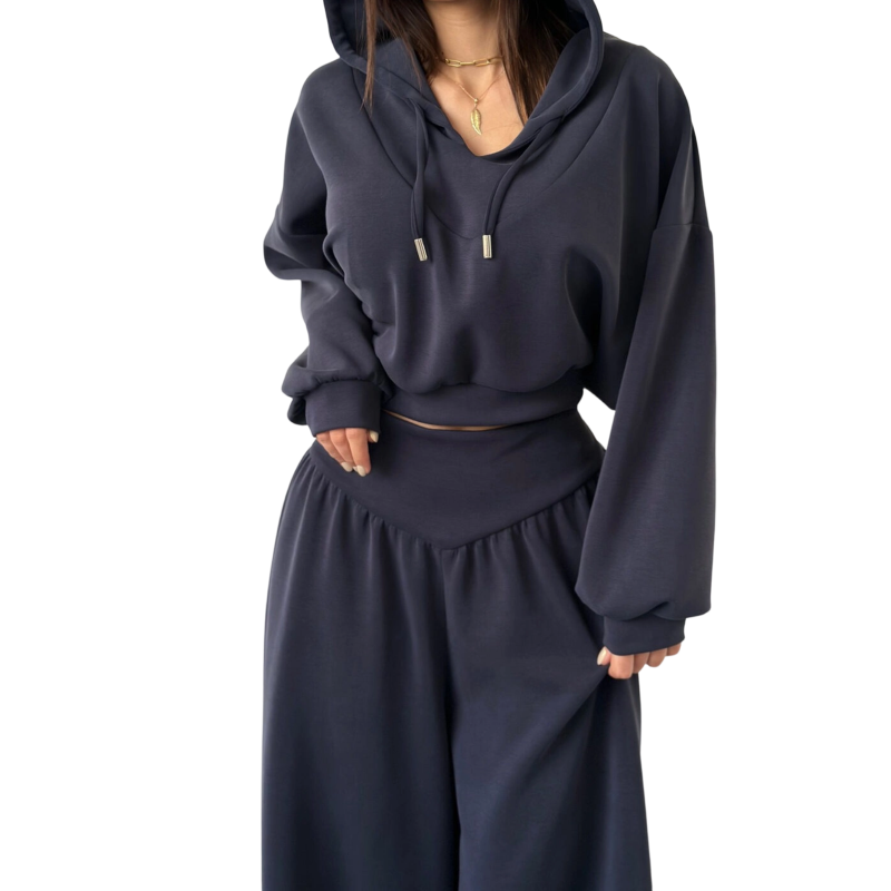 🚀 2026’s Hottest Set | Women’s Crop Hoodie & Wide-Leg Pants | Effortless Street Style 👚👖【50% OFF】