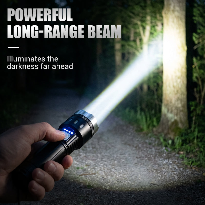 💎 49% OFF! 💎 Multifunctional Zoom LED Flashlight with Power Display – 500m Range, USB-C & 4 Lighting Modes