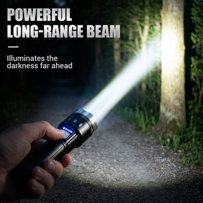 💎 49% OFF! 💎 Multifunctional Zoom LED Flashlight with Power Display – 500m Range, USB-C & 4 Lighting Modes