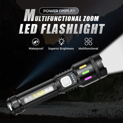 💎 49% OFF! 💎 Multifunctional Zoom LED Flashlight with Power Display – 500m Range, USB-C & 4 Lighting Modes