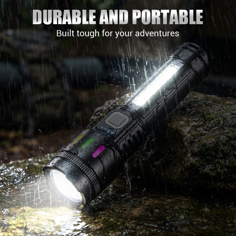 💎 49% OFF! 💎 Multifunctional Zoom LED Flashlight with Power Display – 500m Range, USB-C & 4 Lighting Modes