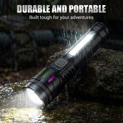 💎 49% OFF! 💎 Multifunctional Zoom LED Flashlight with Power Display – 500m Range, USB-C & 4 Lighting Modes