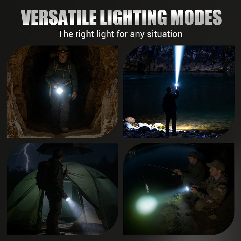 💎 49% OFF! 💎 Multifunctional Zoom LED Flashlight with Power Display – 500m Range, USB-C & 4 Lighting Modes