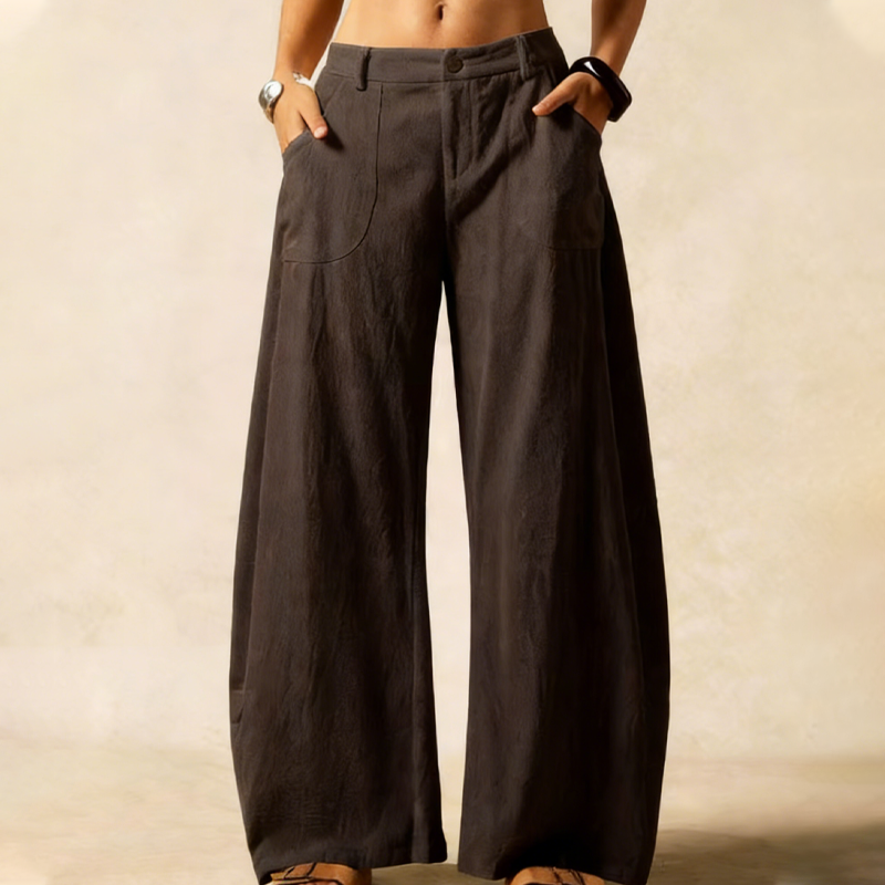 Women's Casual High-Waist Wide-Leg Trousers