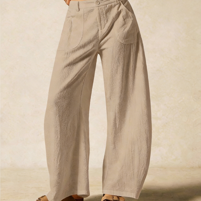 Women's Casual High-Waist Wide-Leg Trousers