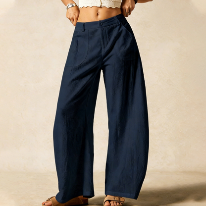 Women's Casual High-Waist Wide-Leg Trousers