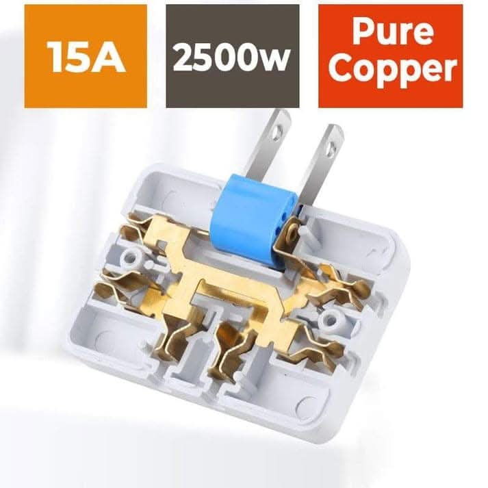 🎁 Hot off the shelves!——Rotating power strip adapter – one plug, three outlets. 180-degree extendable plug.
