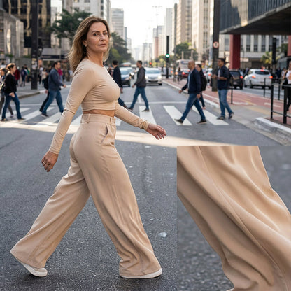 🌸LAST DAY OF SPECIAL OFFER - 49% OFF💕Women's High-Waist Wide-Leg Solid Color Trousers