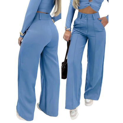 🌸LAST DAY OF SPECIAL OFFER - 49% OFF💕Women's High-Waist Wide-Leg Solid Color Trousers