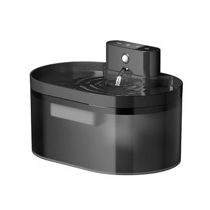 Automatic cat water fountain, 2.2 L, battery-operated pet fountain with motion sensor, cordless, silent design for dogs and cats