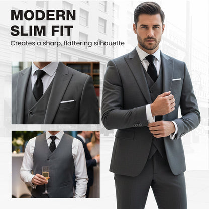 📢📢49%  OFF !! ⏰Men's Slim-Fit 3-Piece Suit Set🕴️