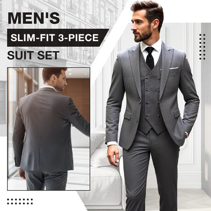 📢📢49%  OFF !! ⏰Men's Slim-Fit 3-Piece Suit Set🕴️