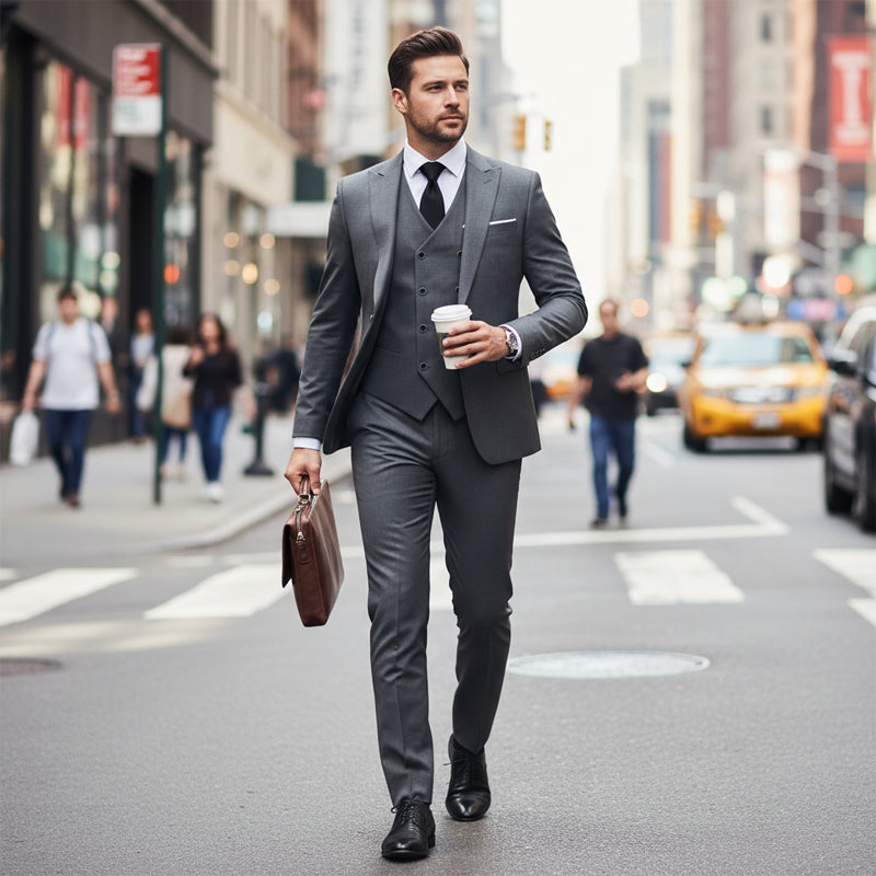 📢📢49%  OFF !! ⏰Men's Slim-Fit 3-Piece Suit Set🕴️