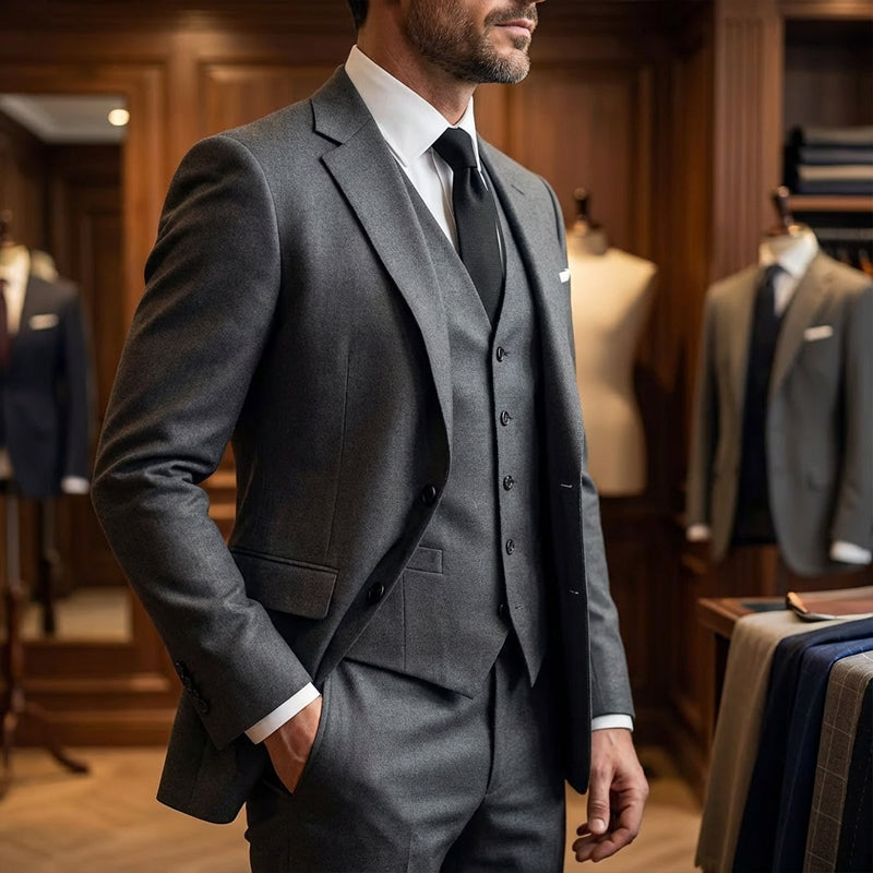📢📢49%  OFF !! ⏰Men's Slim-Fit 3-Piece Suit Set🕴️