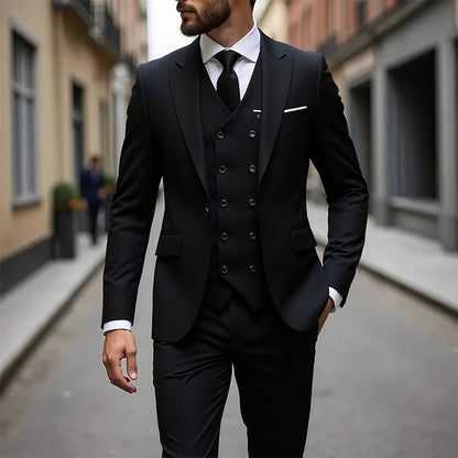 📢📢49%  OFF !! ⏰Men's Slim-Fit 3-Piece Suit Set🕴️