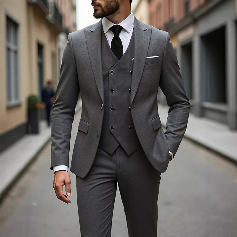 📢📢49%  OFF !! ⏰Men's Slim-Fit 3-Piece Suit Set🕴️