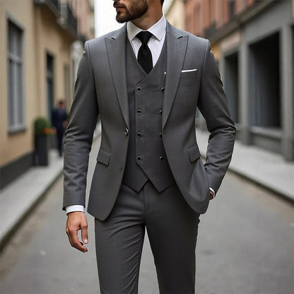 📢📢49%  OFF !! ⏰Men's Slim-Fit 3-Piece Suit Set🕴️