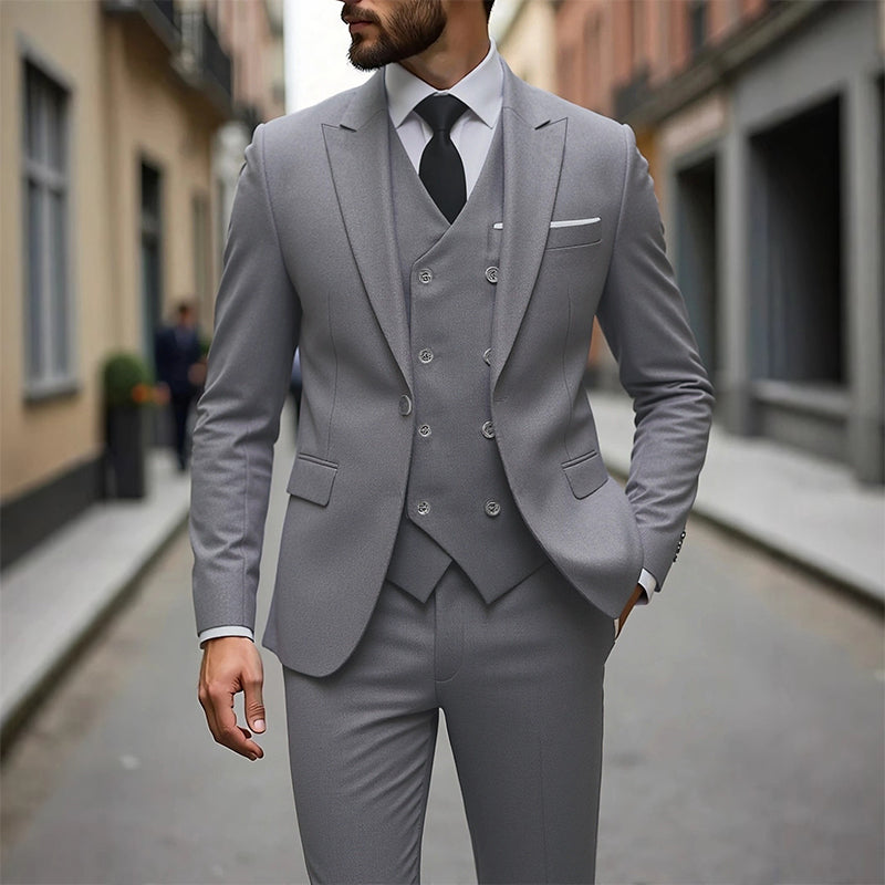 📢📢49%  OFF !! ⏰Men's Slim-Fit 3-Piece Suit Set🕴️