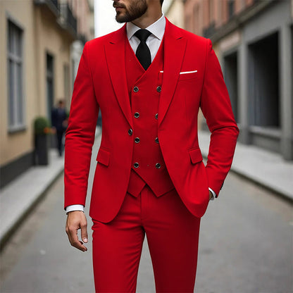 📢📢49%  OFF !! ⏰Men's Slim-Fit 3-Piece Suit Set🕴️