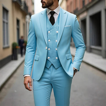 📢📢49%  OFF !! ⏰Men's Slim-Fit 3-Piece Suit Set🕴️
