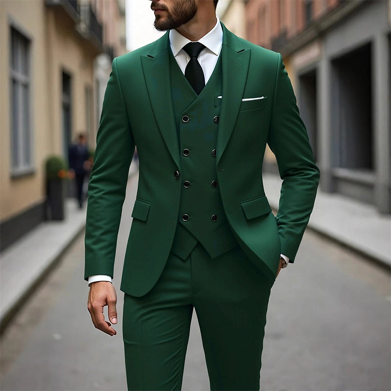 📢📢49%  OFF !! ⏰Men's Slim-Fit 3-Piece Suit Set🕴️