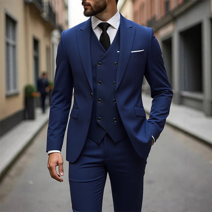 📢📢49%  OFF !! ⏰Men's Slim-Fit 3-Piece Suit Set🕴️