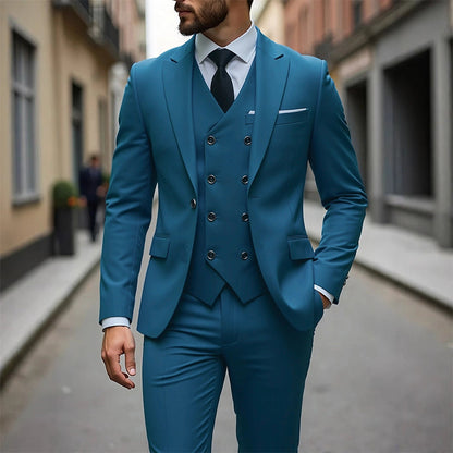📢📢49%  OFF !! ⏰Men's Slim-Fit 3-Piece Suit Set🕴️