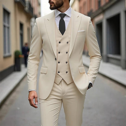 📢📢49%  OFF !! ⏰Men's Slim-Fit 3-Piece Suit Set🕴️