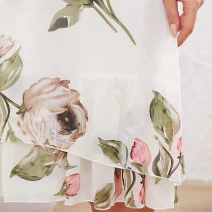 Blush Petal Flow Chiffon Dress