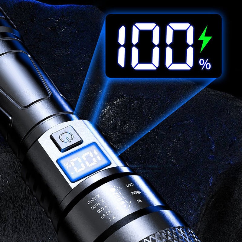 LED Strong Light Retractable Flashlight🎁Flashlight + Type-C Cable