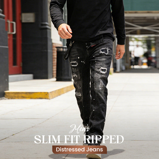 🔈🔈HOT SELLING NEW PRODUCTS - 49%OFF👖Men's Slim Fit Ripped Distressed Jeans