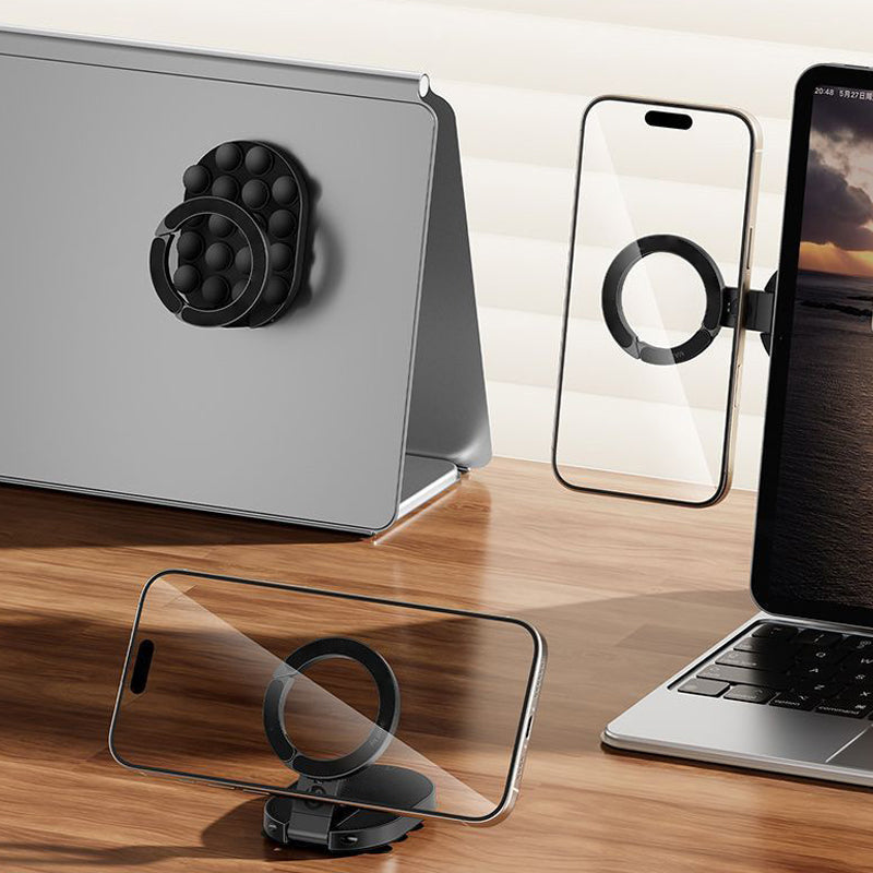 🥳2026 HOT SALE🥳💞50K+ SOLD!📱🧲 50% OFF! Magnetic & Suction Phone Stand – Dual grip, 360° tilt. Folds flat for travel. Strong hold on any surface. Your hands-free helper. 🛡️🔄