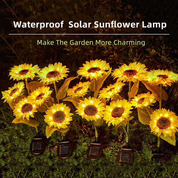 💎 Waterproof Solar Sunflower Lights – Realistic Petals, IP65 Weatherproof & 8–12H Auto Glow ☀️🌻
