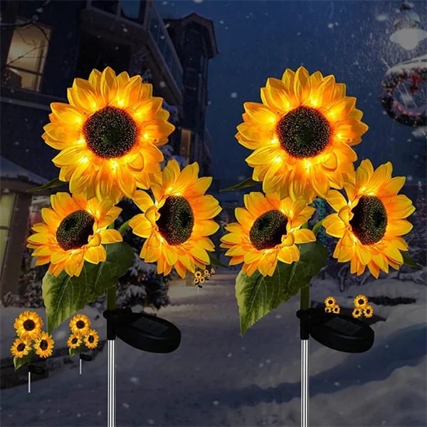 💎 Waterproof Solar Sunflower Lights – Realistic Petals, IP65 Weatherproof & 8–12H Auto Glow ☀️🌻